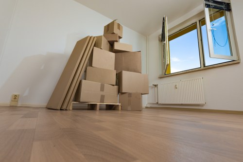 Professional movers handling boxes in Primrosehill