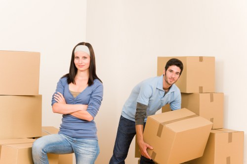 Furniture and boxes prepared for a Primrosehill move